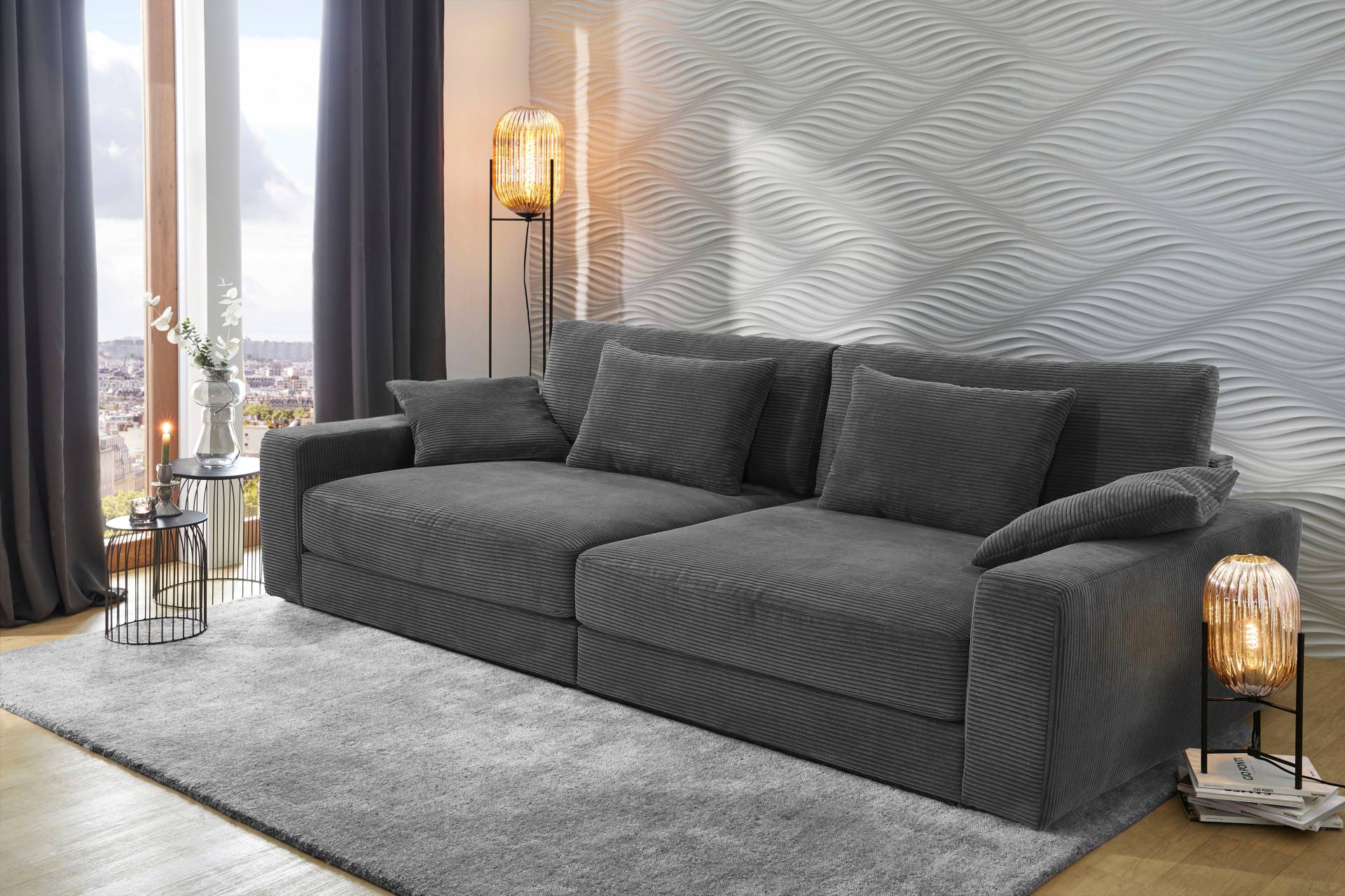 Jockenhöfer Gruppe Big-Sofa "Milano XXL" mit Federkern, Breite 290cm, Liegefläche 120x240cm, inklusive Kissen von Jockenhöfer Gruppe