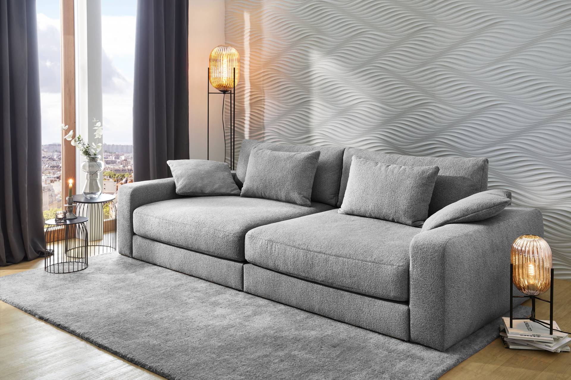 Jockenhöfer Gruppe Big-Sofa "Milano XXL" mit Federkern, Breite 290cm, Liegefläche 120x240cm, inklusive Kissen von Jockenhöfer Gruppe
