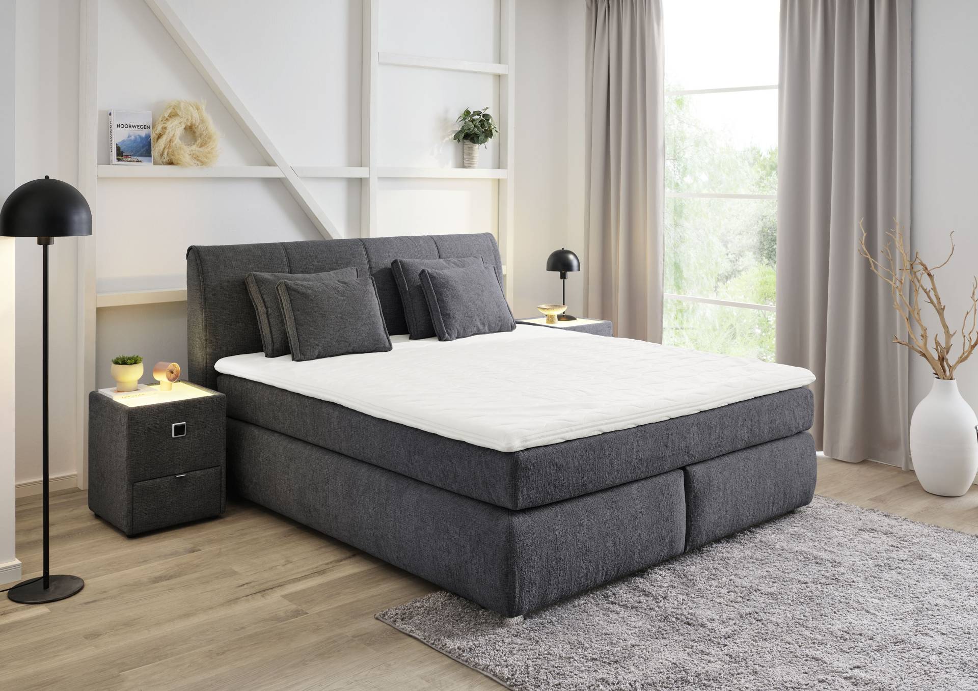 Jockenhöfer Gruppe Boxspringbett ""Carla", OTTOs Choice Topseller, wahlweise mit oder ohne Bettkasten", inkl. 4 Kissen, erhältlich in den Breiten 160 & 180cm von Jockenhöfer Gruppe