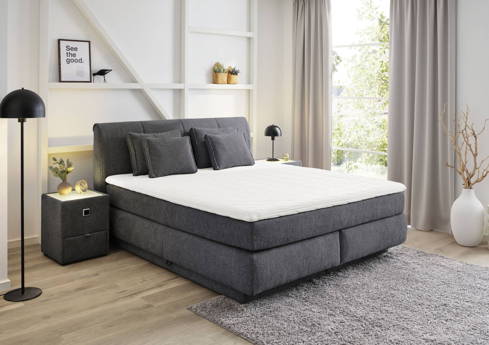 Jockenhöfer Gruppe Boxspringbett ""Carla", OTTOs Choice Topseller, wahlweise mit oder ohne Bettkasten", inkl. 4 Kissen, erhältlich in den Breiten 160 & 180cm von Jockenhöfer Gruppe