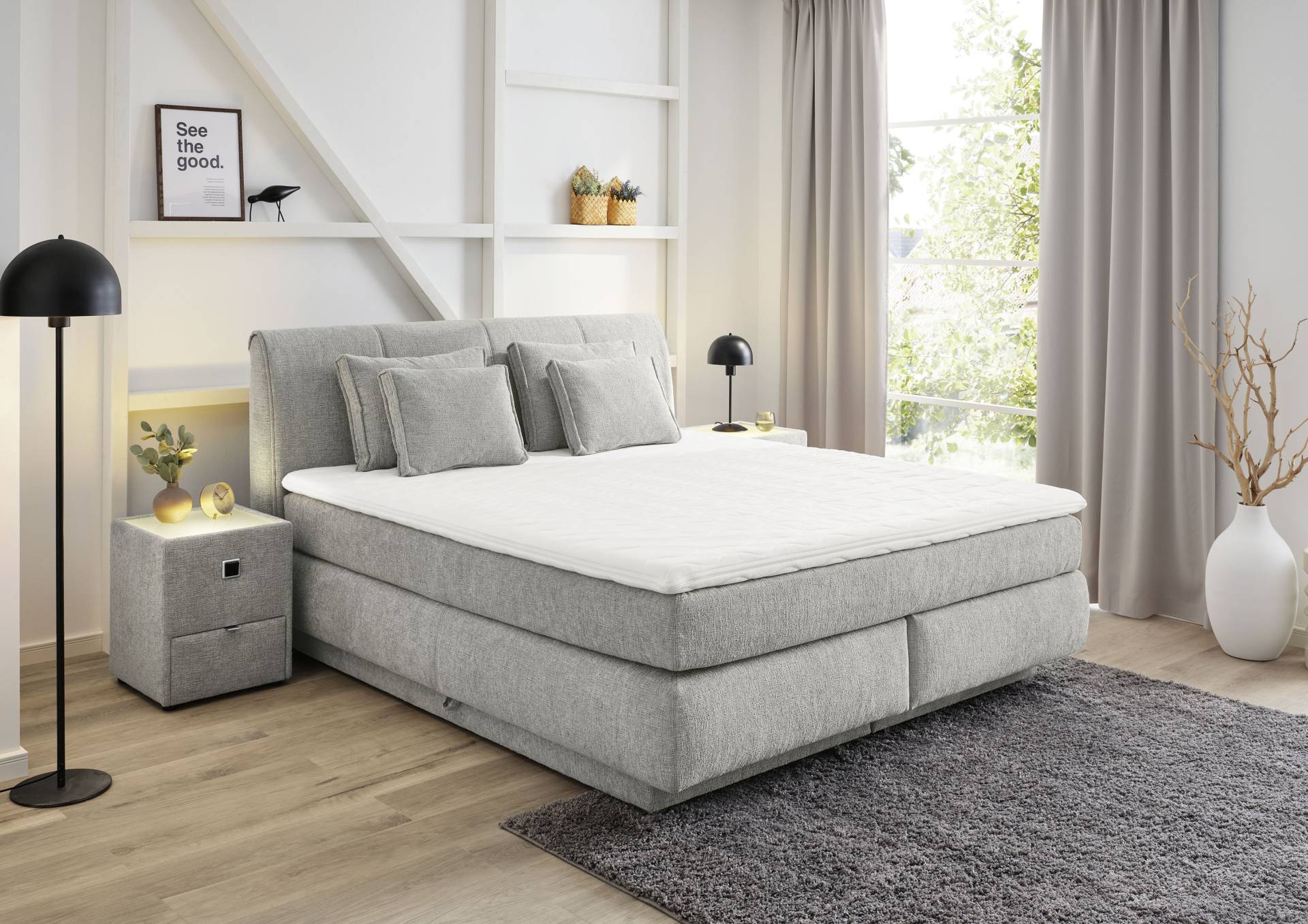 Jockenhöfer Gruppe Boxspringbett ""Carla", OTTOs Choice Topseller, wahlweise mit oder ohne Bettkasten", inkl. 4 Kissen, erhältlich in den Breiten 160 & 180cm von Jockenhöfer Gruppe