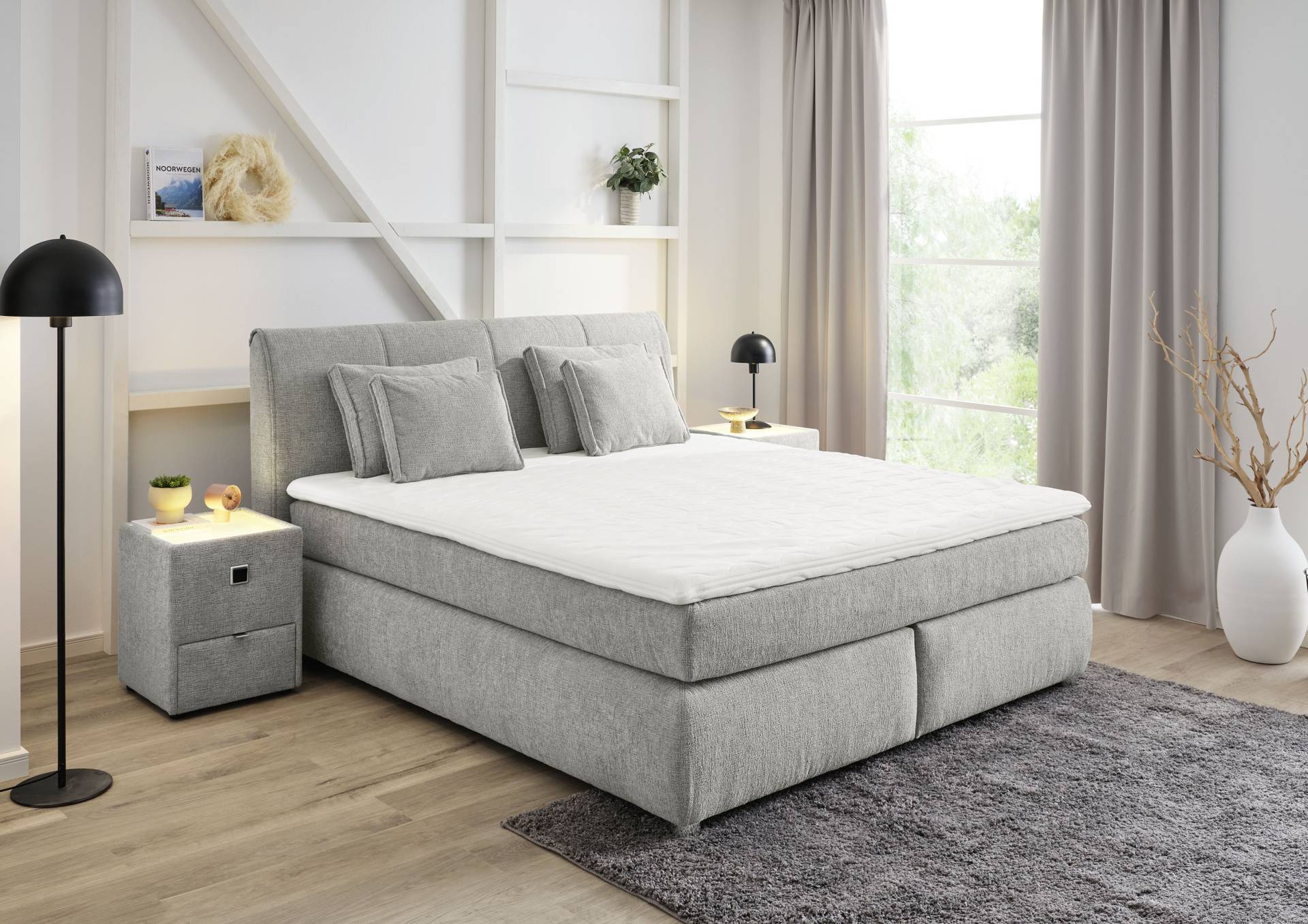 Jockenhöfer Gruppe Boxspringbett ""Carla", OTTOs Choice Topseller, wahlweise mit oder ohne Bettkasten", inkl. 4 Kissen, erhältlich in den Breiten 160 & 180cm von Jockenhöfer Gruppe