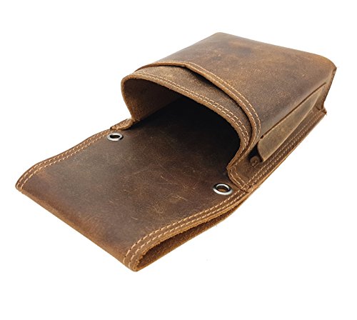 Jockey Club Profi echt Leder Kellnertasche Kellner Holster Köcher Dickes Hunterleder mit Doppelnaht Rustic braun von Jockey Club