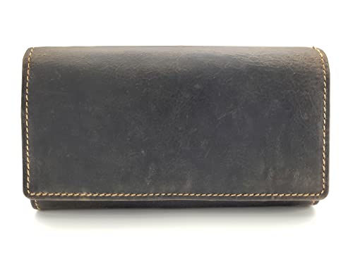 Jockey Club echt Leder Damen Geldbörse mit RFID Schutz, lang Vollrindleder Toro braun von Jockey Club