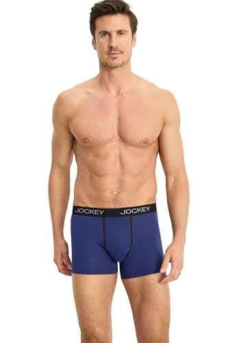 Jockey Chafe Proof Pouch Trunks - Boxershorts Herren im 2er Pack, Unterhosen mit ergonomisch geformter Tasche, atmungsaktive Männer Unterwäsche ohne Eingriff - Doppelpack, in Blau von Jockey