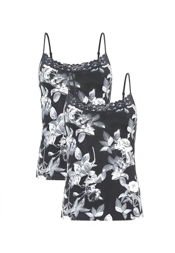 Jockey® Damen Parisienne Camisole - 2 Pack, Black Allover, S/36 von Jockey