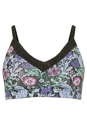 Jockey® Damen Soft Stretch Lace Bra, Nouveau Garden Black, XL von Jockey