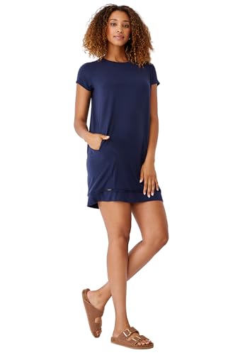 Jockey® Damen Supersoft Short Sleeve Lounge Dress, Into The Night Blue, M von Jockey