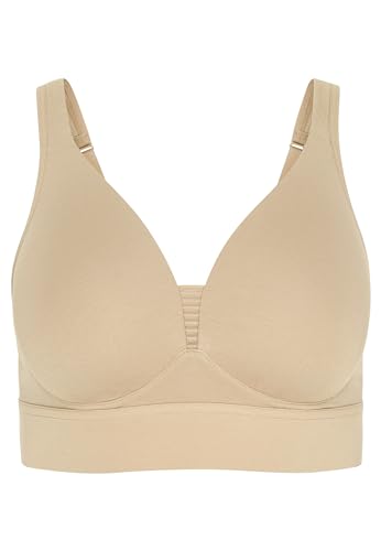 Jockey Forever Fit™ Damen Supersoft Modal V-Neck Molded Cup Bra, Cream Tan, XL von Jockey