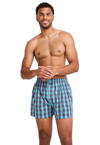 Jockey® Herren Everyday Check Woven Boxer, Frantic Plaid Teal, L von Jockey