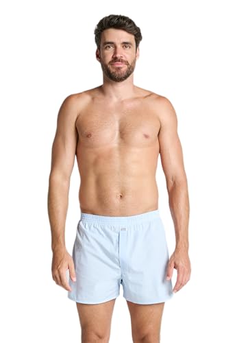 Jockey® Herren Everyday Check Woven Boxer, Shirting Blue, 3XL von Jockey