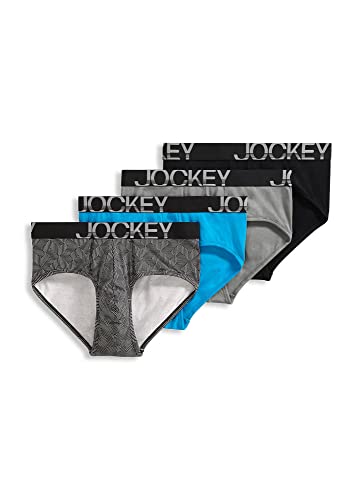 Jockey ActiveStretch Herren-Unterwäsche, 4 Stück, Pebble/Z Stripe/Extra Turquoise/Black, Large von Jockey