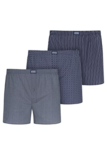 Jockey Boxer Woven - Baumwoll Boxershorts Herren im 3er Pack, Unterhose mit Eingriff und Knopf, atmungsaktive Unterwäsche für Männer, weicher Komfortbund, 3er Set, in Mehrfarbig von Jockey