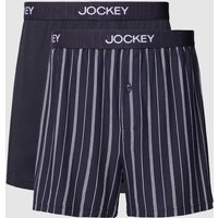 Jockey Boxershorts mit Label-Print im 2er-Pack in Dunkelblau, Größe S von Jockey