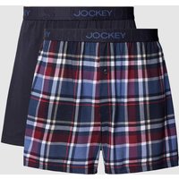 Jockey Boxershorts mit Label-Print im 2er-Pack in Rot, Größe M von Jockey