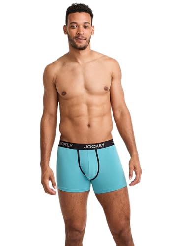 Jockey Chafe Proof Pouch Trunks - Boxershorts Herren im 2er Pack, Unterhosen mit ergonomisch geformter Tasche, atmungsaktive Männer Unterwäsche ohne Eingriff - Doppelpack, in Blau von Jockey