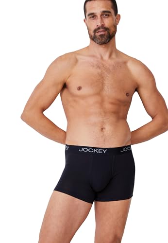 Jockey Chafe Proof Pouch Trunks - Boxershorts Herren im 2er Pack, Unterhosen mit ergonomisch geformter Tasche, atmungsaktive Trenn-Unterwäsche ohne Eingriff, Anti-Reibungs-Hose, 2er Set, in Schwarz Jockey Chafe Proof Pouch Trunks - Boxershorts Herren im 2er Pack, Unterhosen mit ergonomisch geformter Tasche, atmungsaktive Trenn-Unterwäsche ohne Eingriff, Anti-Reibungs-Hose, 2er Set, in Schwarz von Jockey