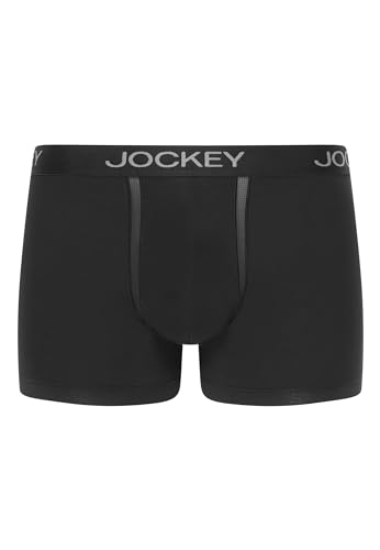 Jockey Chafe Proof Pouch Trunks - Boxershorts Herren im 2er Pack, Unterhosen mit ergonomisch geformter Tasche, atmungsaktive Trenn-Unterwäsche ohne Eingriff, Anti-Reibungs-Hose, 2er Set, in Schwarz Jockey Chafe Proof Pouch Trunks - Boxershorts Herren im 2er Pack, Unterhosen mit ergonomisch geformter Tasche, atmungsaktive Trenn-Unterwäsche ohne Eingriff, Anti-Reibungs-Hose, 2er Set, in Schwarz von Jockey