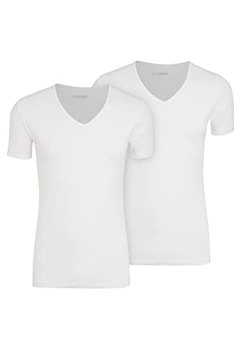 Jockey Cotton+ V-Neck Shirt 2er-Pack in Weiß, Größe L von Jockey