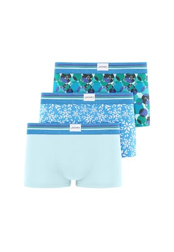 Jockey Cotton Stretch Short Trunk – Boxershorts Herren im 3er Pack, Unterhose mit mittlerer Leibhöhe, Unterwäsche aus Baumwolle und Elasthan, 3er Set in Grau-Melange, in Blau von Jockey