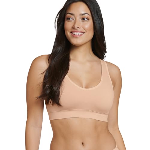 Jockey Damen-BH, nahtlos, Baumwollmischung, leichte Unterstützung, Bralette, Hellbeige, Large von Jockey