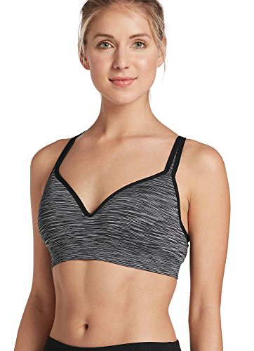 Jockey Damen-BH mit mittlerem Halt, nahtlos und mit vorgeformten Cups, Sport-BH, Schwarz, Medium Jockey Damen-BH mit mittlerem Halt, nahtlos und mit vorgeformten Cups, Sport-BH, Schwarz, Medium von Jockey