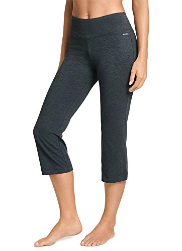 Jockey Damen Caprihose aus Baumwolle, Stretch, schmale Passform Yoga-Hose, Charcoal Heather, M von Jockey