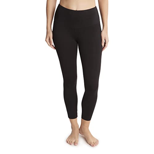 Jockey Damen Cotton Stretch Basic 7/8 Leggings, Tiefschwarz, Groß von Jockey