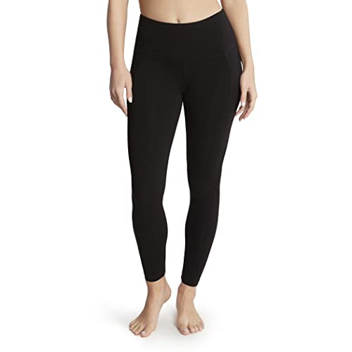 Jockey Damen Knöchel Baumwoll-Stretch mit Seitentasche Leggings, Tiefschwarz, M Jockey Damen Knöchel Baumwoll-Stretch mit Seitentasche Leggings, Tiefschwarz, M von Jockey