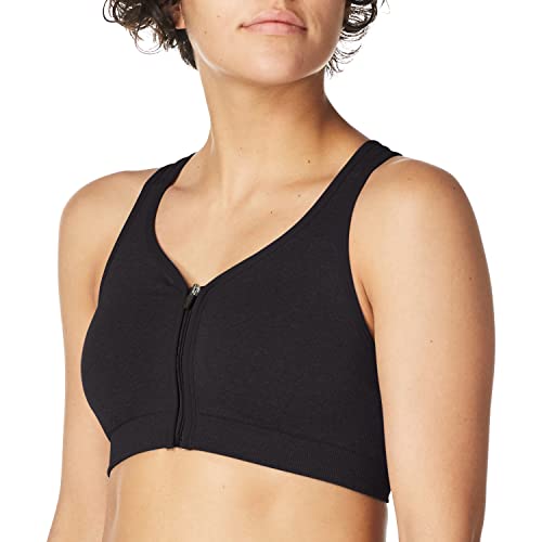 Jockey Damen Zip Front Seam Free Bra Sport BH, Tiefschwarz, M EU von Jockey