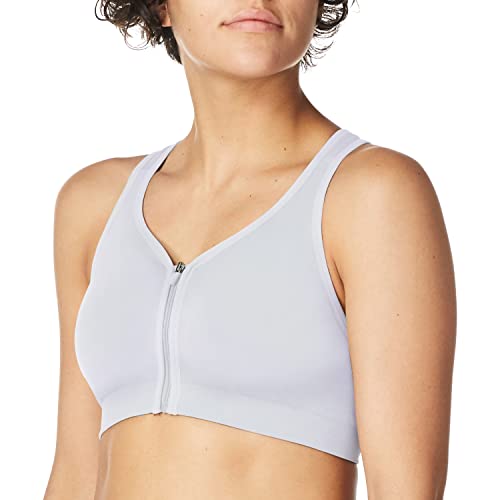 Jockey Damen Zip Front Seam Free Bra Sport-BH, reinweß, X-Large von Jockey