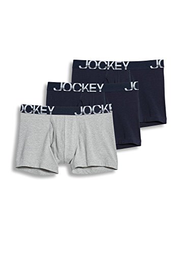 Jockey Herren Boxer Brief Retroshorts, True Navy/Grey Heather/True Navy, X-Large von Jockey