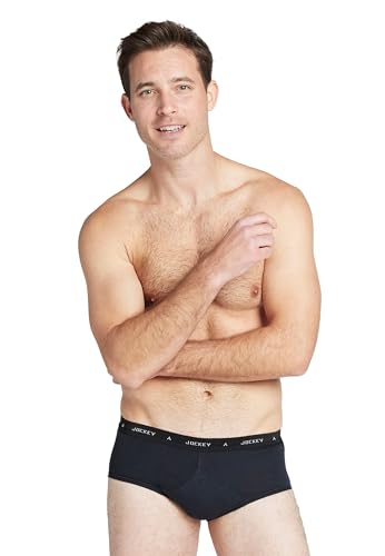 Jockey UK Classic Cotton Rib Y-Front Brief 3er Pack – atmungsaktiver Herren-Slip, Feinripp Unterwäsche 100% Baumwolle, Unterhose mit Y Front Eingriff - Multipack Herrenunterwäsche, in Blau von Jockey