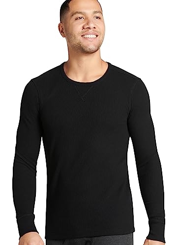 Jockey Herren T-Shirts Langarm Waffle Crew, schwarz, Groß von Jockey