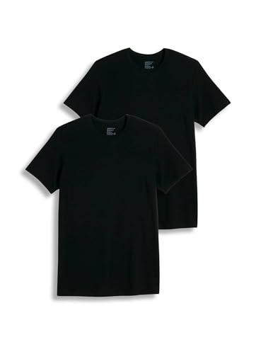 Jockey Herren Unterhemd Slim Fit Baumwolle Stretch Rundhals Unterhemd - 2er Pack, Schwarz, L von Jockey