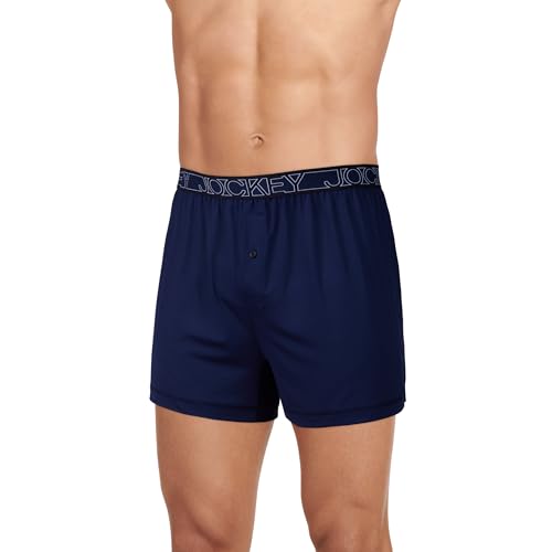 Jockey Herren Unterwäsche Active Microfiber 11,4 cm Boxer, Reines Marineblau, Medium Jockey Herren Unterwäsche Active Microfiber 11,4 cm Boxer, Reines Marineblau, Medium von Jockey