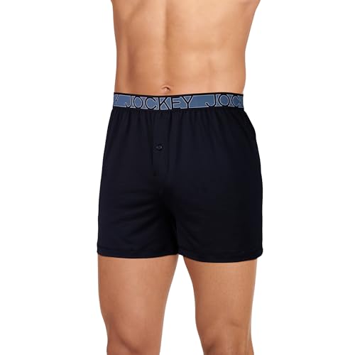 Jockey Herren Unterwäsche Active Microfiber 11,4 cm Boxer, Schwarz (Black Out), Large von Jockey