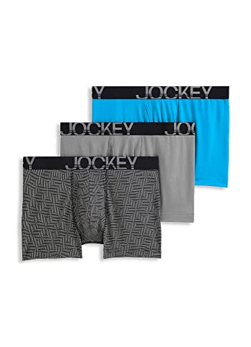 Jockey Herren Unterwäsche ActiveStretch 10,2 cm Boxershorts – 3er-Pack, Kieselstein/Z-Streifen/Extra Türkis, Medium Jockey Herren Unterwäsche ActiveStretch 10,2 cm Boxershorts – 3er-Pack, Kieselstein/Z-Streifen/Extra Türkis, Medium von Jockey