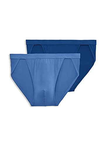 Jockey Herren Unterwäsche Elance Mikrofaser String Bikini - 2er-Pack, Ocean Blue/Mimas Blue, XX-Large von Jockey