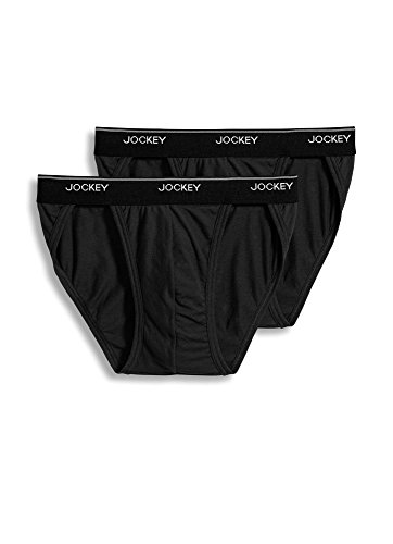 Jockey Herren Unterwäsche Elance String Bikini – 2er-Pack, Schwarz, Large von Jockey