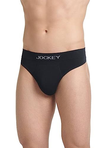 Jockey Herren Unterwäsche FormFit Lightweight Seamless Thong - Schwarz - X-Large von Jockey