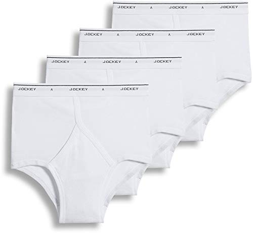 Jockey Men's Cotton Full-Rise Brief 4-Pack White 42 von Jockey