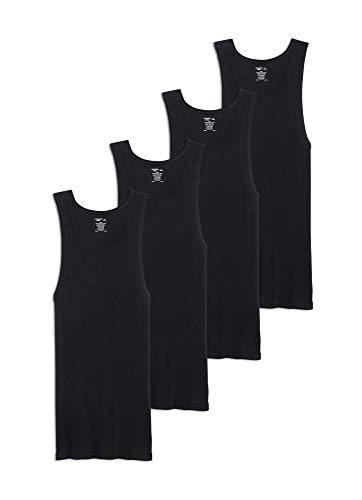 Jockey Men's T-Shirts 100% Cotton A-Shirt Tank - 4 Pack, Black, l von Jockey