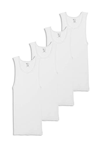 Jockey Men's T-Shirts 100% Cotton A-Shirt Tank - 4 Pack, White, XL von Jockey