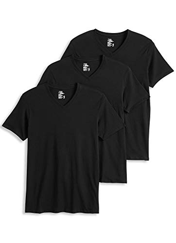 Jockey Men's T-Shirts Cotton Stretch V-Neck T-Shirt - 3 Pack, Black, l von Jockey