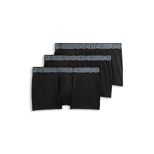 Jockey Men's Underwear Active Microfiber Eco 2.5" Trunk - 3 Pack, Black, L von Jockey