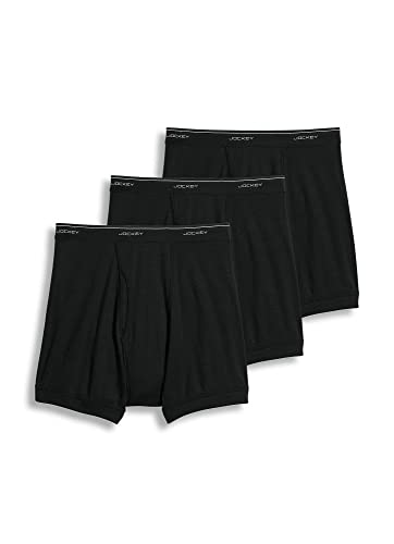 Jockey Men's Underwear Classic Boxer Brief - 3 Pack, black, XL von Jockey