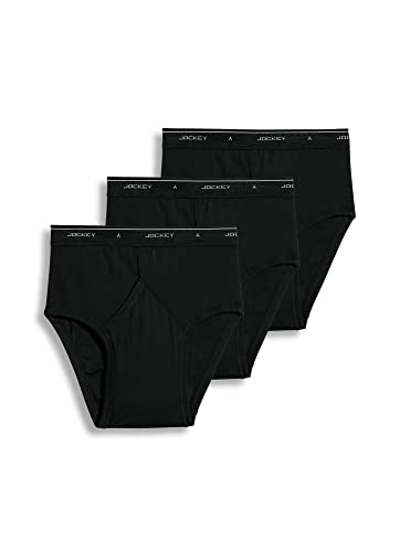 Jockey Men's Underwear Classic Low-Rise Brief - 3 Pack, black, 36 von Jockey