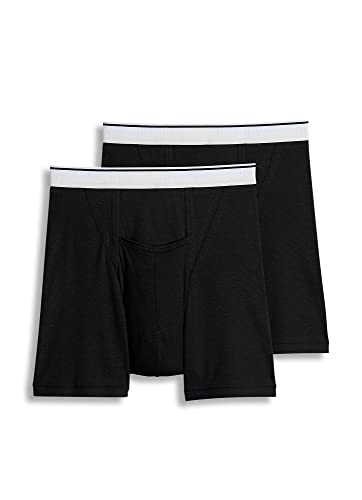 Jockey Men's Underwear Pouch Boxer Brief - 2 Pack, black, XL von Jockey