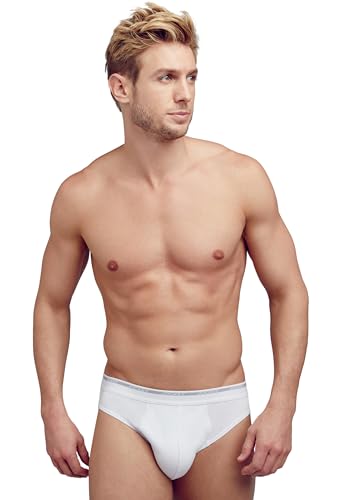 Jockey Modern Classic Brief 2er Pack – Unterhosen für Männer, Unterwäsche aus 100% Baumwolle, Herren Slips ohne Eingriff, Feinripp-Material, 2er Set, in Weiß von Jockey